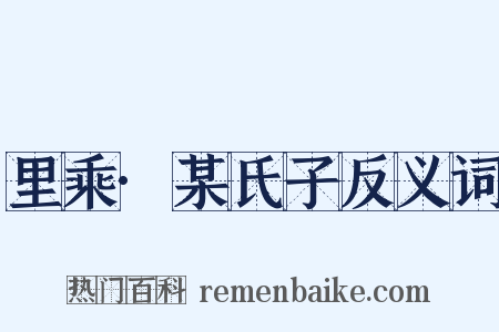 里乘·某氏子反义词是什么意思的图片